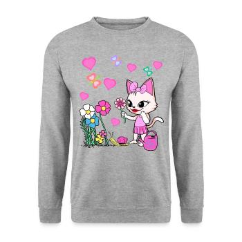 Chat Chats Enfant Enfants Bébé - Sweat-shirt Unisexe - gris chiné - Devant - Alina (178cm) & Michal (187cm)