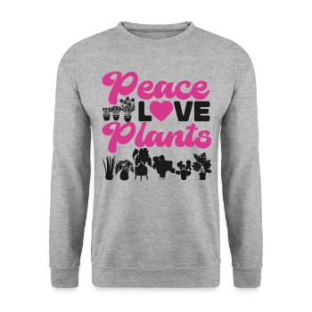 Amoureux des plantes Jardinière Fille Paix - Sweat-shirt Unisexe - gris chiné - Devant - Alina (178cm) & Michal (187cm)