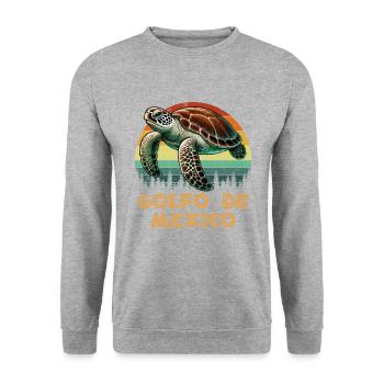 golfo de mexico - Unisex Pullover - Weißgrau meliert - Vorne - Alina (178cm) & Michal (187cm)