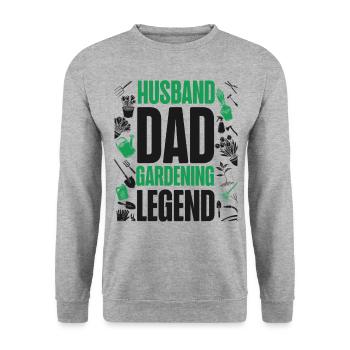 Plant Lover Gardening Dad Husband - Unisex Pullover - Weißgrau meliert - Vorne - Alina (178cm) & Michal (187cm)