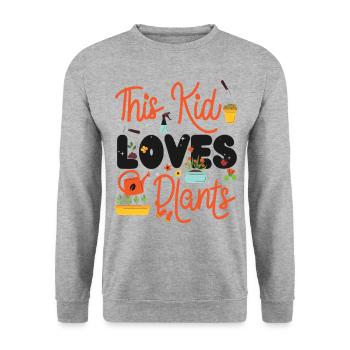 Plant Lover Gardening Kid This Kid - Unisex Sweatshirt - salt & pepper - Front - Alina (178cm) & Michal (187cm)