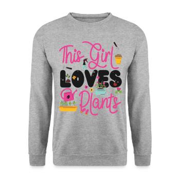 Amateur de plantes jardinière fille ceci - Sweat-shirt Unisexe - gris chiné - Devant - Alina (178cm) & Michal (187cm)