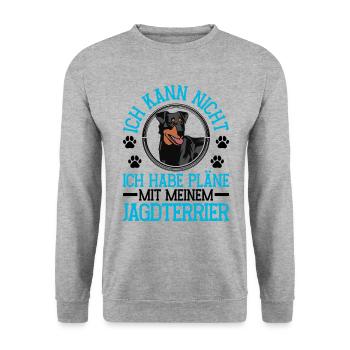 Plans pour mon Chien de chasse allemand Terrier de chasse - Sweat-shirt Unisexe - gris chiné - Devant - Alina (178cm) & Michal (187cm)