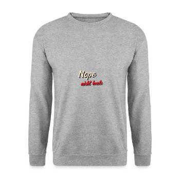 Nope nicht heute mood alltag büro shirt - Unisex Pullover - Weißgrau meliert - Vorne - Alina (178cm) & Michal (187cm)