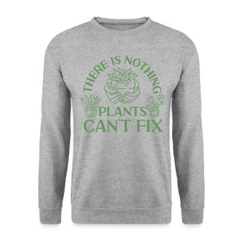 Plant Lover Gardening There Is - Unisex Sweatshirt - salt & pepper - Front - Alina (178cm) & Michal (187cm)