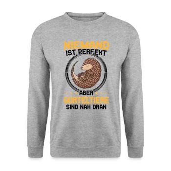 Armadillo is not perfect Armadillo Armadillo - Unisex Sweatshirt - salt & pepper - Front - Alina (178cm) & Michal (187cm)