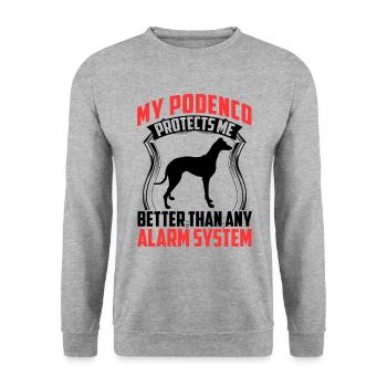 Podenco protects me Greyhound Podenco - Unisex Sweatshirt - salt & pepper - Front - Alina (178cm) & Michal (187cm)