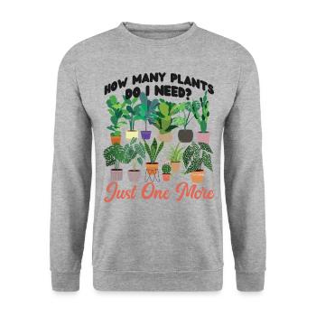 Plant Lover Gardening How Many - Unisex Sweatshirt - salt & pepper - Front - Alina (178cm) & Michal (187cm)