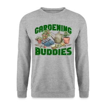 Plant Lover Gardening Besties - Unisex Sweatshirt - salt & pepper - Front - Alina (178cm) & Michal (187cm)