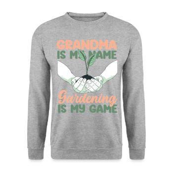 Plant Lover Gardening Grandma - Unisex Pullover - Weißgrau meliert - Vorne - Alina (178cm) & Michal (187cm)
