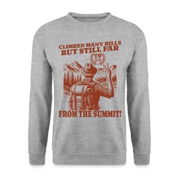 Funny Hiker's Birthday 70 Years - Unisex Sweatshirt - salt & pepper - Front - Alina (178cm) & Michal (187cm)