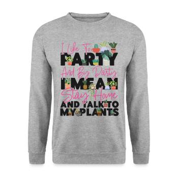 Plant Lover Gardening I Like To - Unisex Pullover - Weißgrau meliert - Vorne - Alina (178cm) & Michal (187cm)