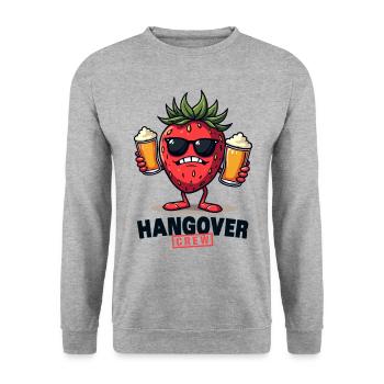 Coole Erdbeere mit Bier – für Urlaub & Festival - Unisex Pullover - Weißgrau meliert - Vorne - Alina (178cm) & Michal (187cm)
