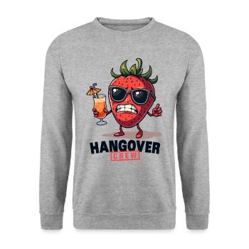 Coole Erdbeere mit Bier – für Urlaub & Festival - Unisex Pullover - Weißgrau meliert - Vorne - Alina (178cm) & Michal (187cm)