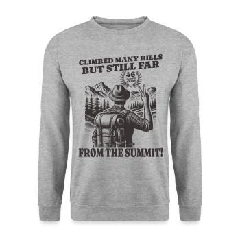 Funny Hiker's Birthday 46 Years - Unisex Sweatshirt - salt & pepper - Front - Alina (178cm) & Michal (187cm)