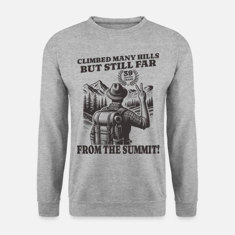 Lustiges Wanderer Geburtstag 39 Jahre - Unisex Pullover - Weißgrau meliert