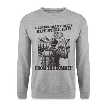 Funny Wanderer Birthday 26 Years - Unisex Sweatshirt - salt & pepper - Front - Alina (178cm) & Michal (187cm)
