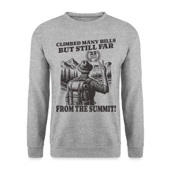 Funny Wanderer Birthday 22 Years - Unisex Sweatshirt - salt & pepper - Front - Alina (178cm) & Michal (187cm)