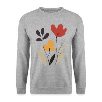 Art abstrait des fleurs de fleurs : coloré et estival - Sweat-shirt Unisexe - gris chiné - Devant - Alina (178cm) & Michal (187cm)