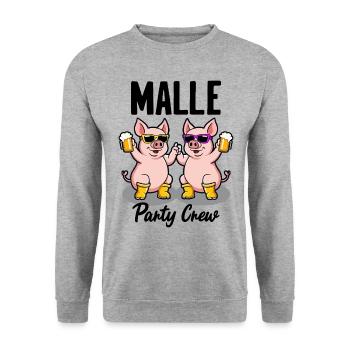 Malle Party Crew Funny Pigs Beer Fun - Unisex Sweatshirt - salt & pepper - Front - Alina (178cm) & Michal (187cm)
