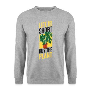 Plant Lover Gardening Monstera - Unisex Pullover - Weißgrau meliert - Vorne - Alina (178cm) & Michal (187cm)