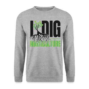 Plant Lover Gardening Pun I Dig - Unisex Sweatshirt - salt & pepper - Front - Alina (178cm) & Michal (187cm)