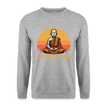 Namastay Sober , funny sobriety yoga - Unisex Pullover - Weißgrau meliert - Vorne - Alina (178cm) & Michal (187cm)