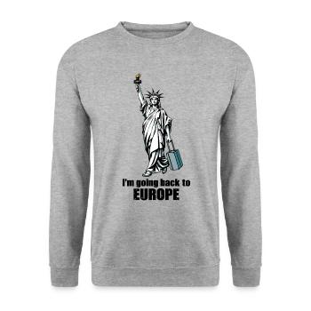 Funny Statue of Liberty USA America Sarcasm - Unisex Sweatshirt - salt & pepper - Front - Alina (178cm) & Michal (187cm)