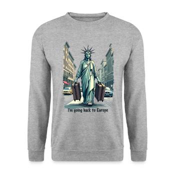Funny Statue of Liberty USA America Sarcasm - Unisex Sweatshirt - salt & pepper - Front - Alina (178cm) & Michal (187cm)