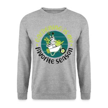 Plant Lover Gardening Gardening Is - Unisex Pullover - Weißgrau meliert - Vorne - Alina (178cm) & Michal (187cm)