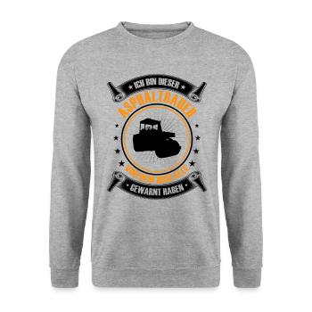 I'm this asphalt builder road construction - Unisex Sweatshirt - salt & pepper - Front - Alina (178cm) & Michal (187cm)