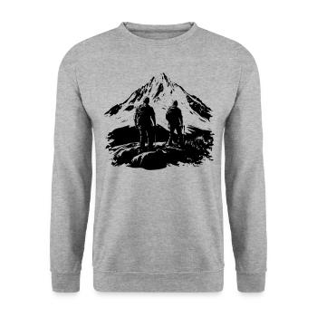 Summit climbing: Mountaineering in the Alps - Outdoor - Unisex Sweatshirt - salt & pepper - Front - Alina (178cm) & Michal (187cm)