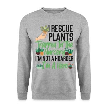 Plant Lover Gardening I Rescue - Unisex Sweatshirt - salt & pepper - Front - Alina (178cm) & Michal (187cm)