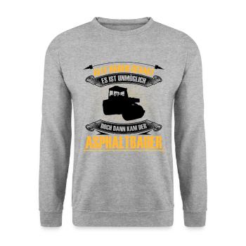 Asphalt construction is impossible Road construction - Unisex Sweatshirt - salt & pepper - Front - Alina (178cm) & Michal (187cm)