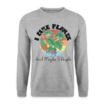 Plant Lover Gardening I Like - Unisex Sweatshirt - salt & pepper - Front - Alina (178cm) & Michal (187cm)