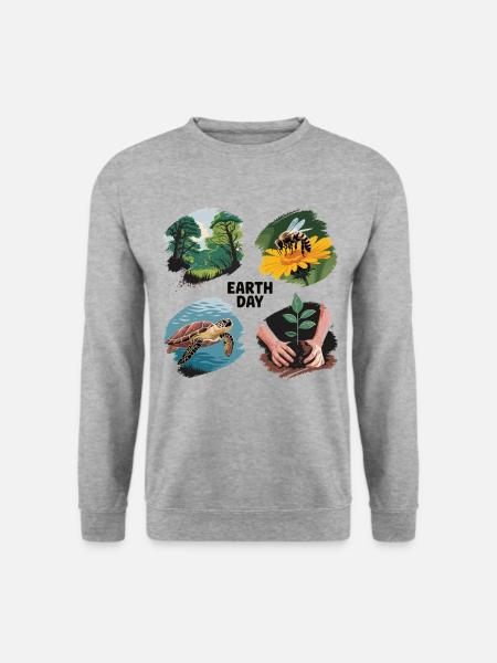Environmental Protection T-Shirt – Earth Day Motif - Unisex Sweatshirt - salt & pepper