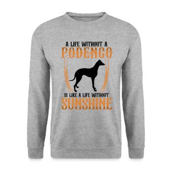 Podenco Greyhound Life without Podenco - Unisex Sweatshirt - salt & pepper - Front - Alina (178cm) & Michal (187cm)
