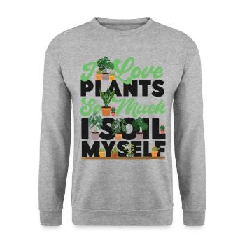 Plant Lover Gardening Pun I Love - Unisex Sweatshirt - salt & pepper - Front - Alina (178cm) & Michal (187cm)