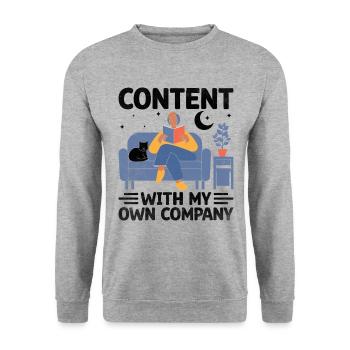 Content With My Own Company Sayings For Introverts - Unisex Sweatshirt - salt & pepper - Front - Alina (178cm) & Michal (187cm)
