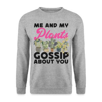 Amoureux des plantes Jardiner Moi Et Mon - Sweat-shirt Unisexe - gris chiné - Devant - Alina (178cm) & Michal (187cm)