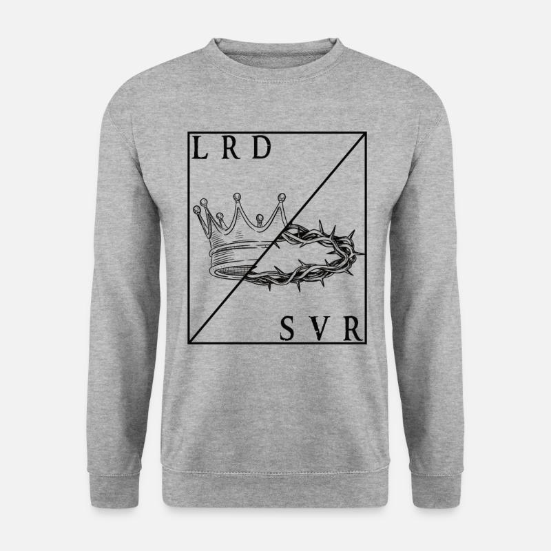 Lord And Savior Dornen Krone Jesus Christus - Unisex Pullover - Weißgrau meliert