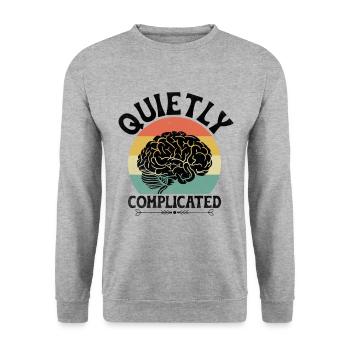 Dictons discrètement compliqués pour les introvertis - Sweat-shirt Unisexe - gris chiné - Devant - Alina (178cm) & Michal (187cm)