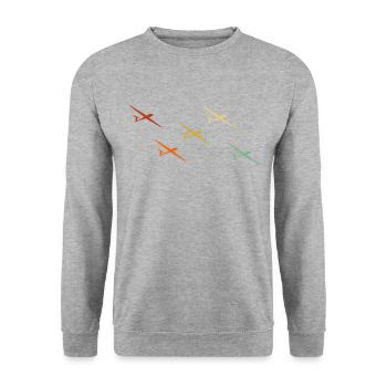 Sailplane Glider Aviation - Unisex Pullover - Weißgrau meliert - Vorne - Alina (178cm) & Michal (187cm)