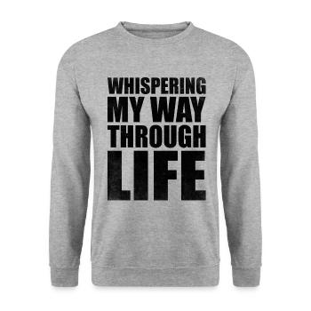 Whispering My Way Through Life Sayings For - Unisex Sweatshirt - salt & pepper - Front - Alina (178cm) & Michal (187cm)