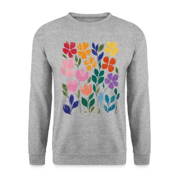 Matisse inspires: floral pattern in watercolor style - Unisex Sweatshirt - salt & pepper - Front - Alina (178cm) & Michal (187cm)