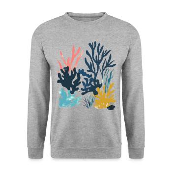 Matisse Inspires: Abstract Coral Reef Colorful - Unisex Sweatshirt - salt & pepper - Front - Alina (178cm) & Michal (187cm)