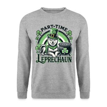 Chien lutin à temps partiel Fête de la Saint-Patrick - Sweat-shirt Unisexe - gris chiné - Devant - Alina (178cm) & Michal (187cm)
