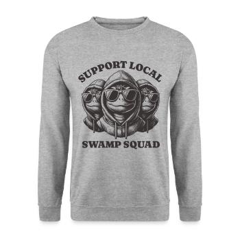 tortoise Lovers - Soutenez l’escouade locale des marais - Sweat-shirt Unisexe - gris chiné - Devant - Alina (178cm) & Michal (187cm)