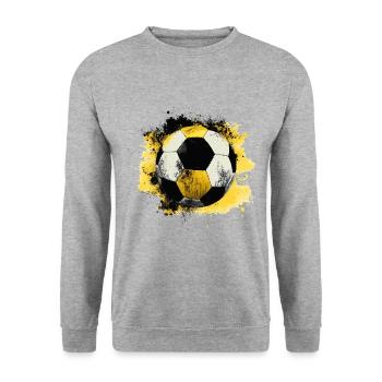 Stylish football with splashes of colour yellow-black - Unisex Sweatshirt - salt & pepper - Front - Alina (178cm) & Michal (187cm)