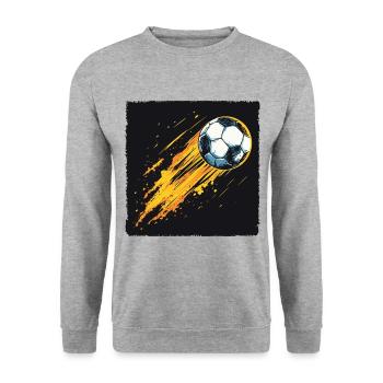 Burning football with flame effect for athletes - Unisex Sweatshirt - salt & pepper - Front - Alina (178cm) & Michal (187cm)